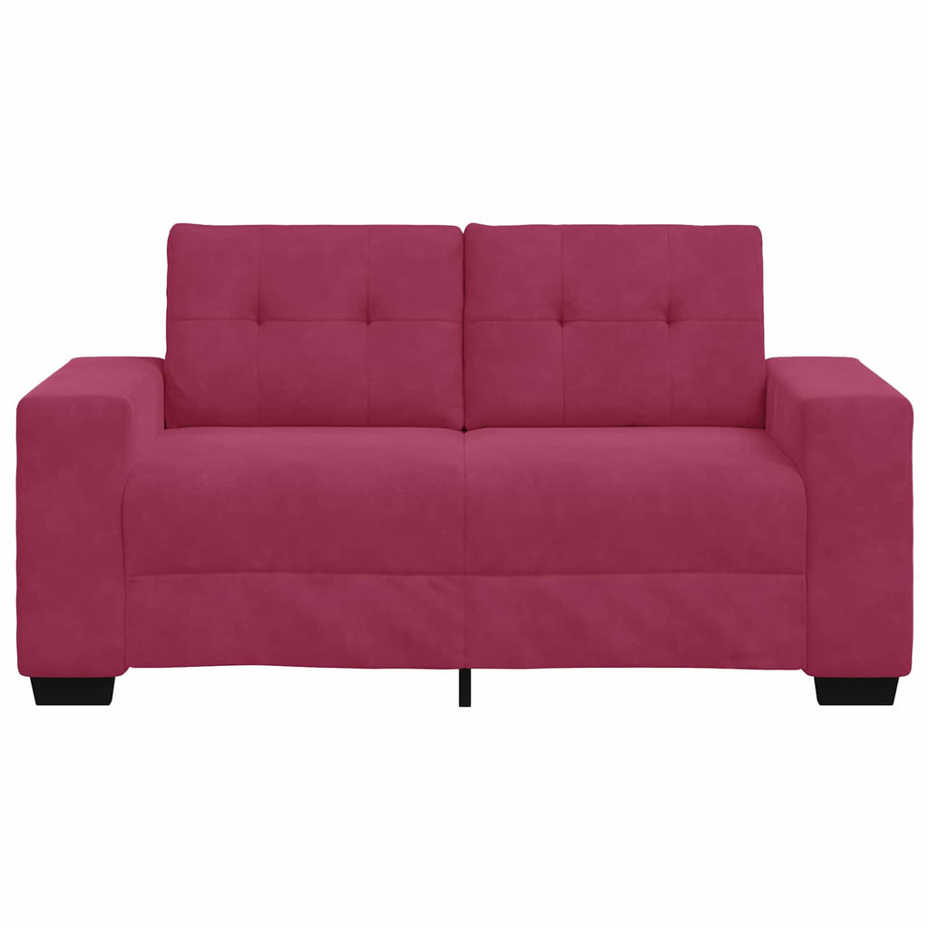 vidaXL Sofa dwuosobowa Czerwone wino 160 cm Aksamit