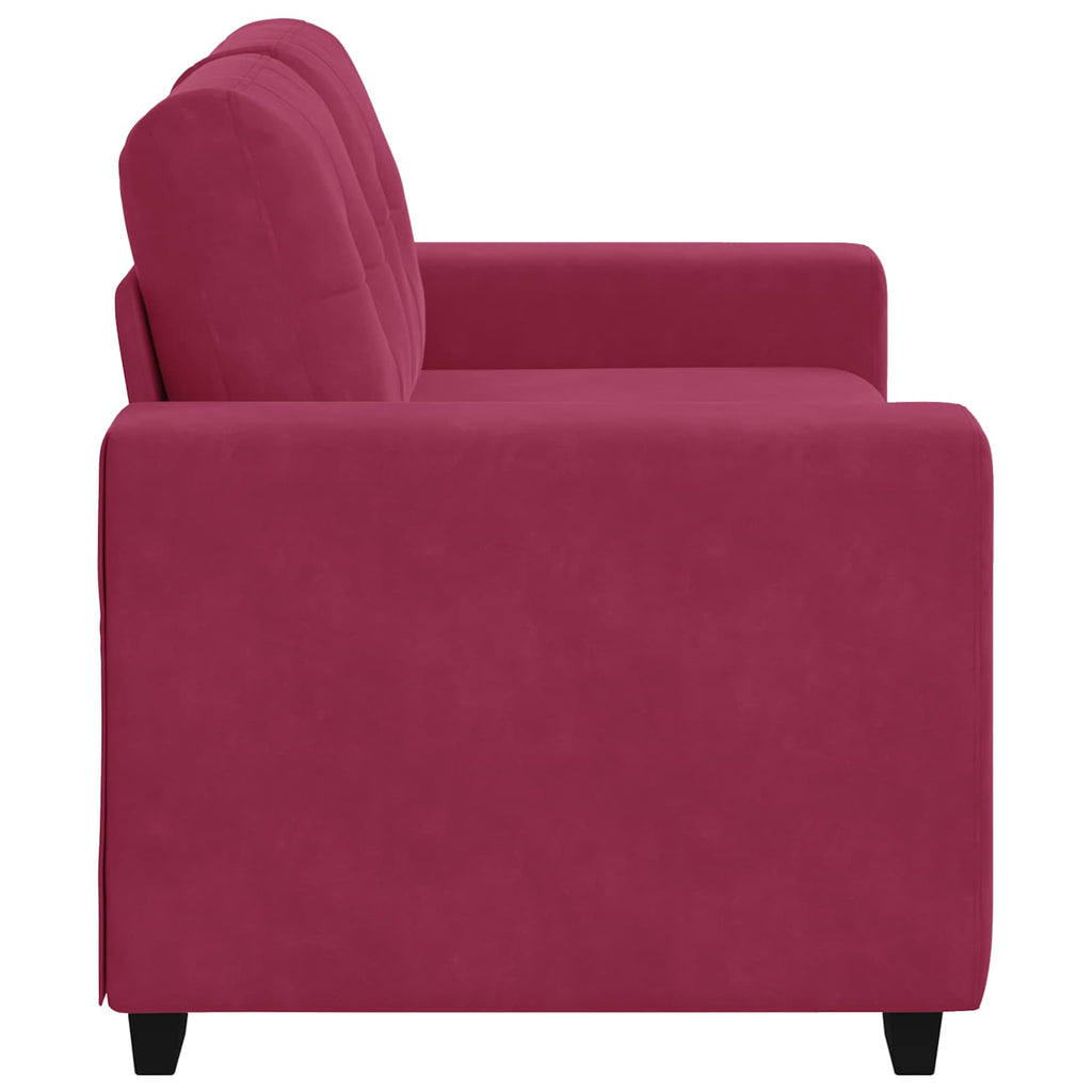 vidaXL Sofa dwuosobowa Czerwone wino 160 cm Aksamit