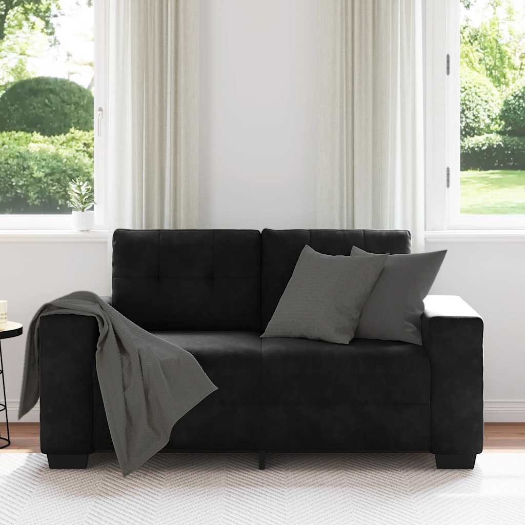 vidaXL Sofa dwuosobowa czarna 160x77x82 cm aksamitna