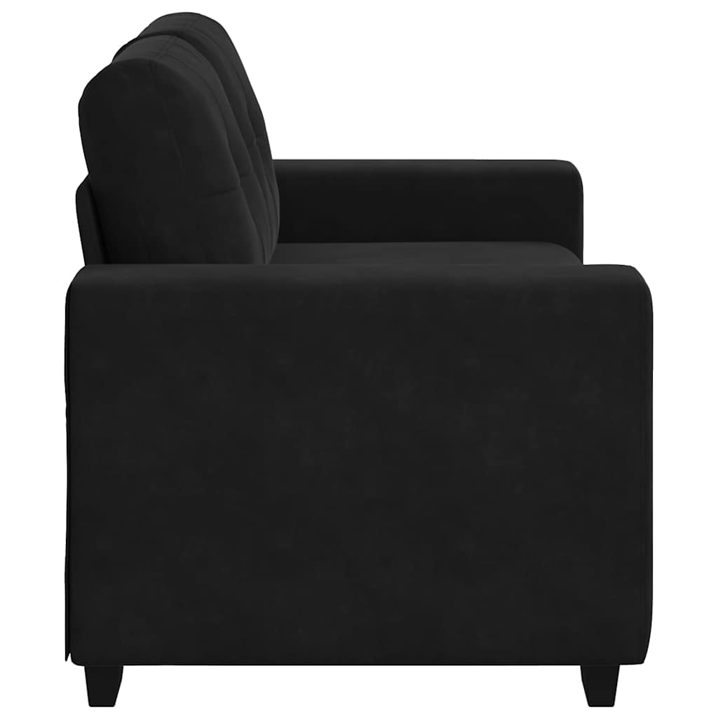 vidaXL Sofa dwuosobowa czarna 160x77x82 cm aksamitna