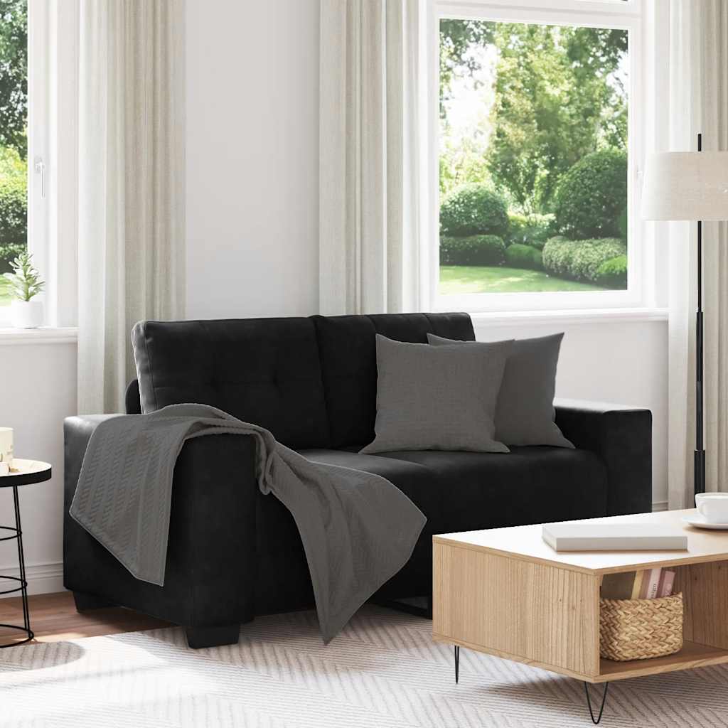 vidaXL Sofa dwuosobowa czarna 160x77x82 cm aksamitna