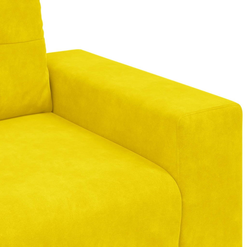 vidaXL Sofa dwuosobowa Żółty 160 cm Aksamit
