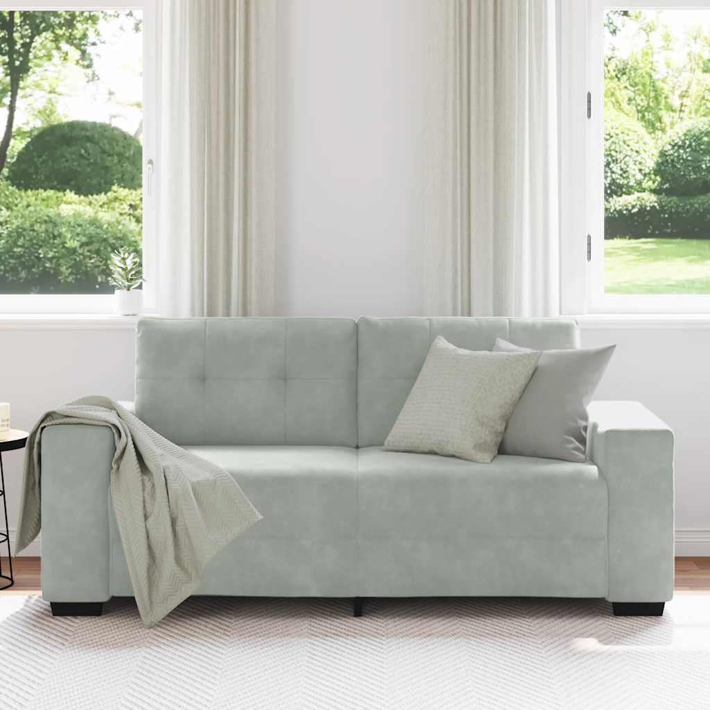 vidaXL Sofa dwuosobowa Jasnoszara 180x77x82 cm Aksamit