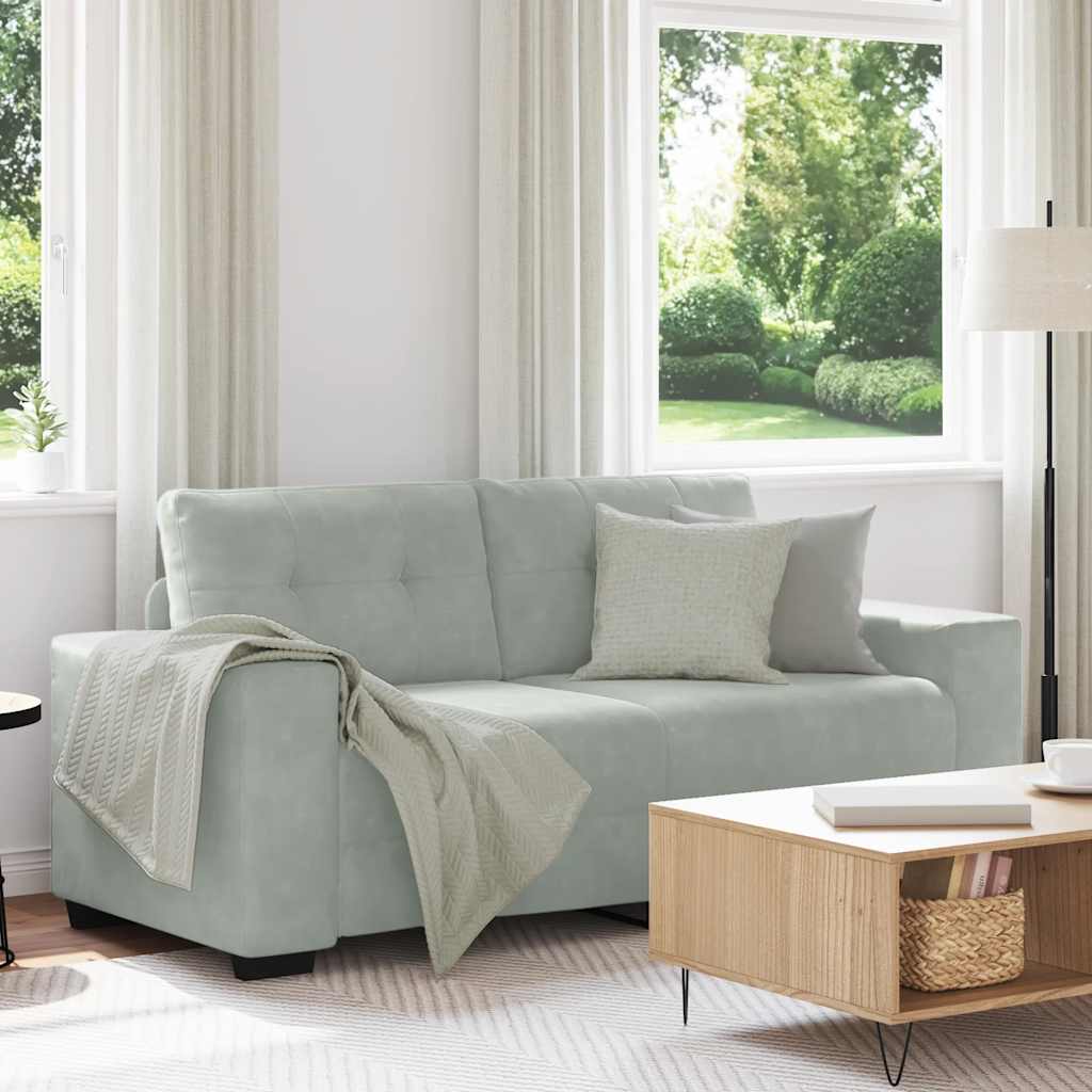 vidaXL Sofa dwuosobowa Jasnoszara 180x77x82 cm Aksamit