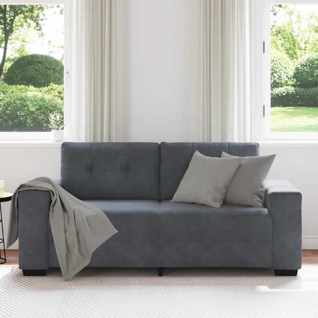 vidaXL Sofa dwuosobowa Ciemnoszara 180x77x82 cm Aksamit