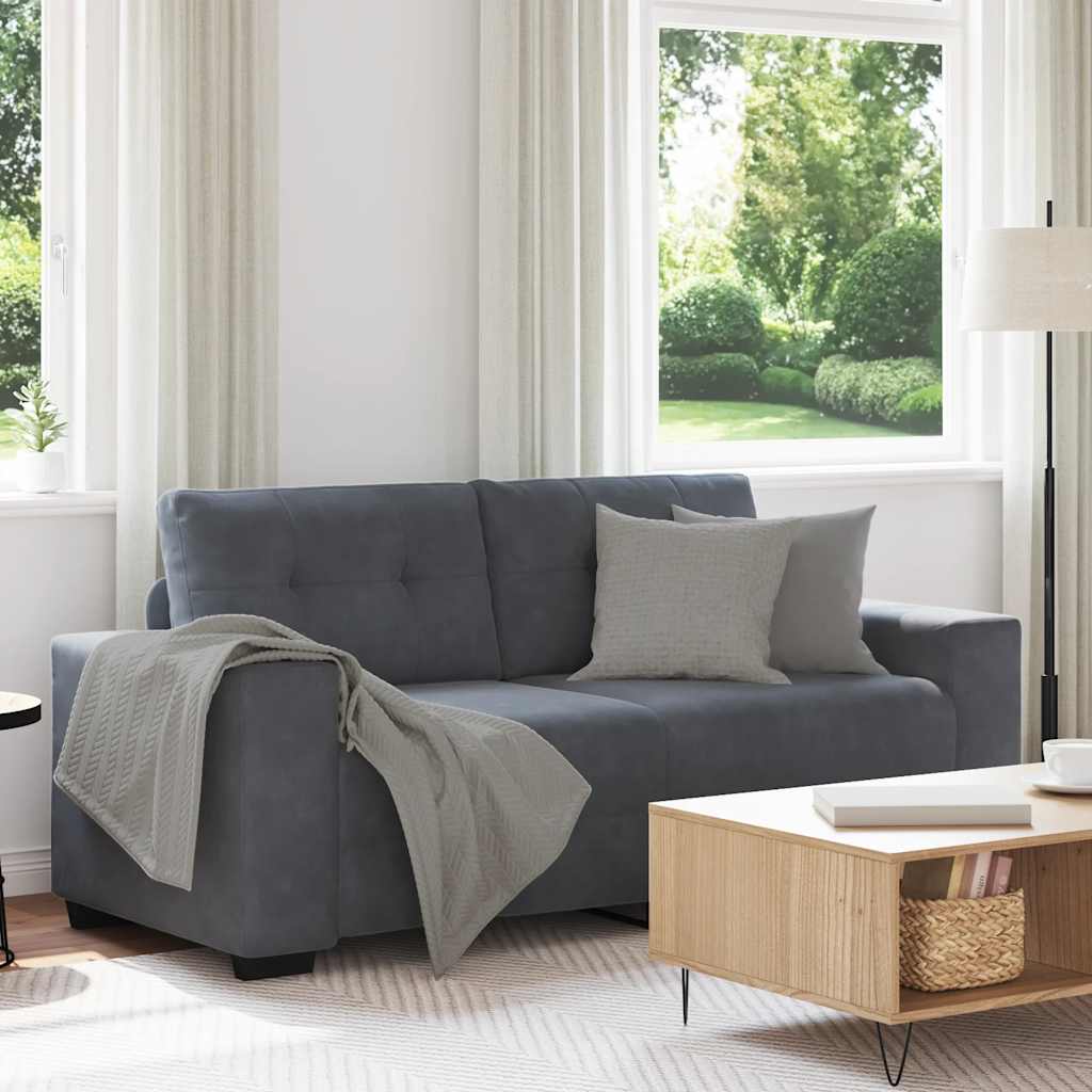 vidaXL Sofa dwuosobowa Ciemnoszara 180x77x82 cm Aksamit