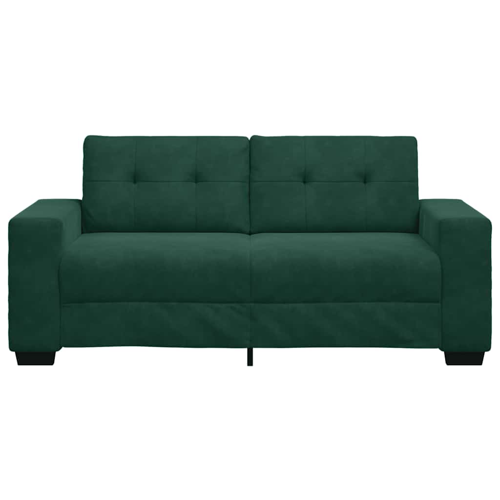 vidaXL Sofa dwuosobowa, ciemnozielona, 180x77x82 cm, aksamit