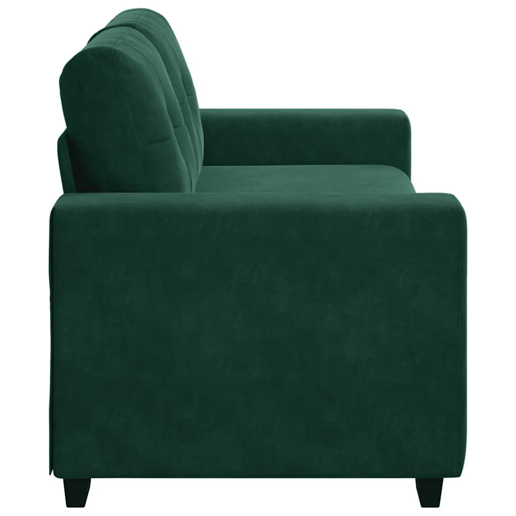 vidaXL Sofa dwuosobowa, ciemnozielona, 180x77x82 cm, aksamit