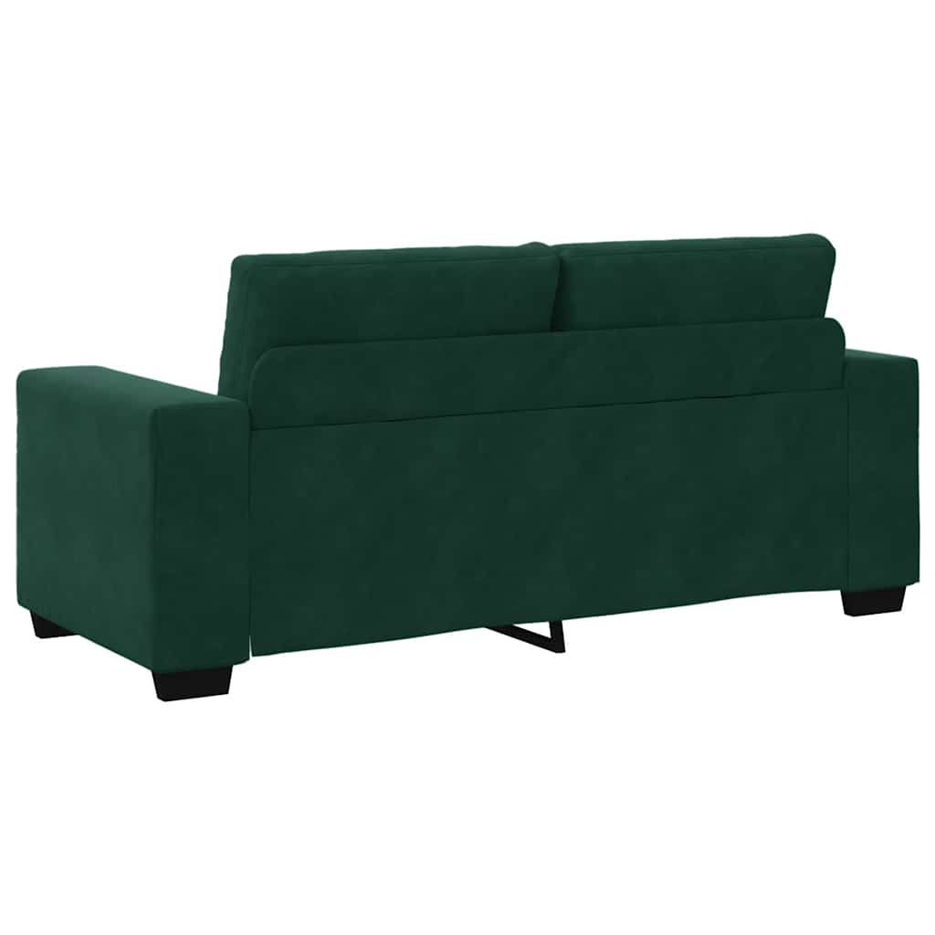 vidaXL Sofa dwuosobowa, ciemnozielona, 180x77x82 cm, aksamit