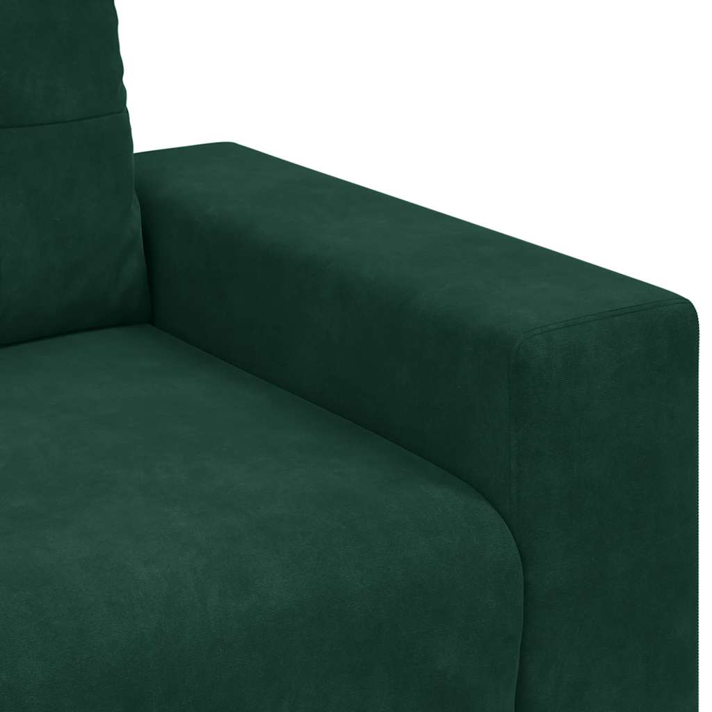 vidaXL Sofa dwuosobowa, ciemnozielona, 180x77x82 cm, aksamit