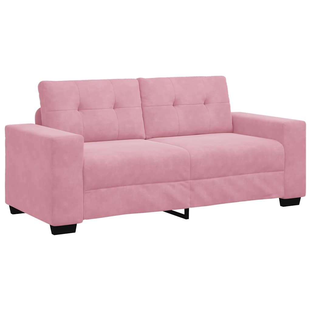 vidaXL Sofa dwuosobowa, różowa, 180x77x82 cm, aksamit