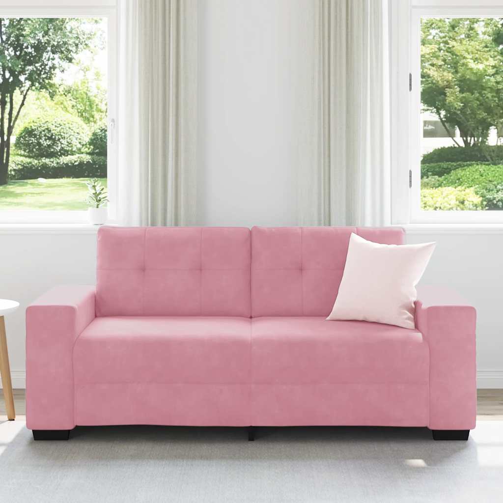 vidaXL Sofa dwuosobowa, różowa, 180x77x82 cm, aksamit