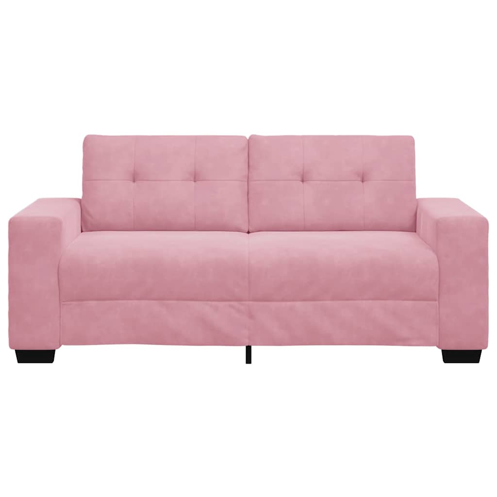 vidaXL Sofa dwuosobowa, różowa, 180x77x82 cm, aksamit