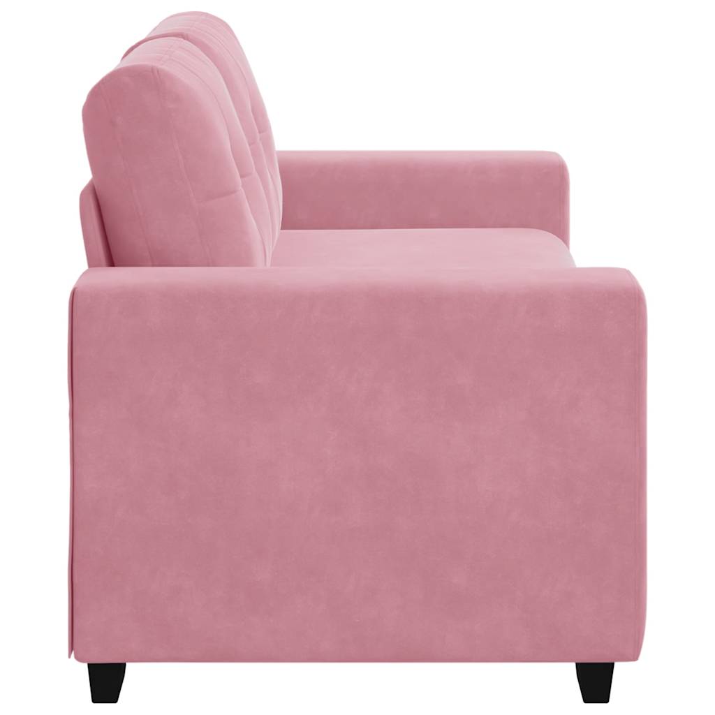 vidaXL Sofa dwuosobowa, różowa, 180x77x82 cm, aksamit