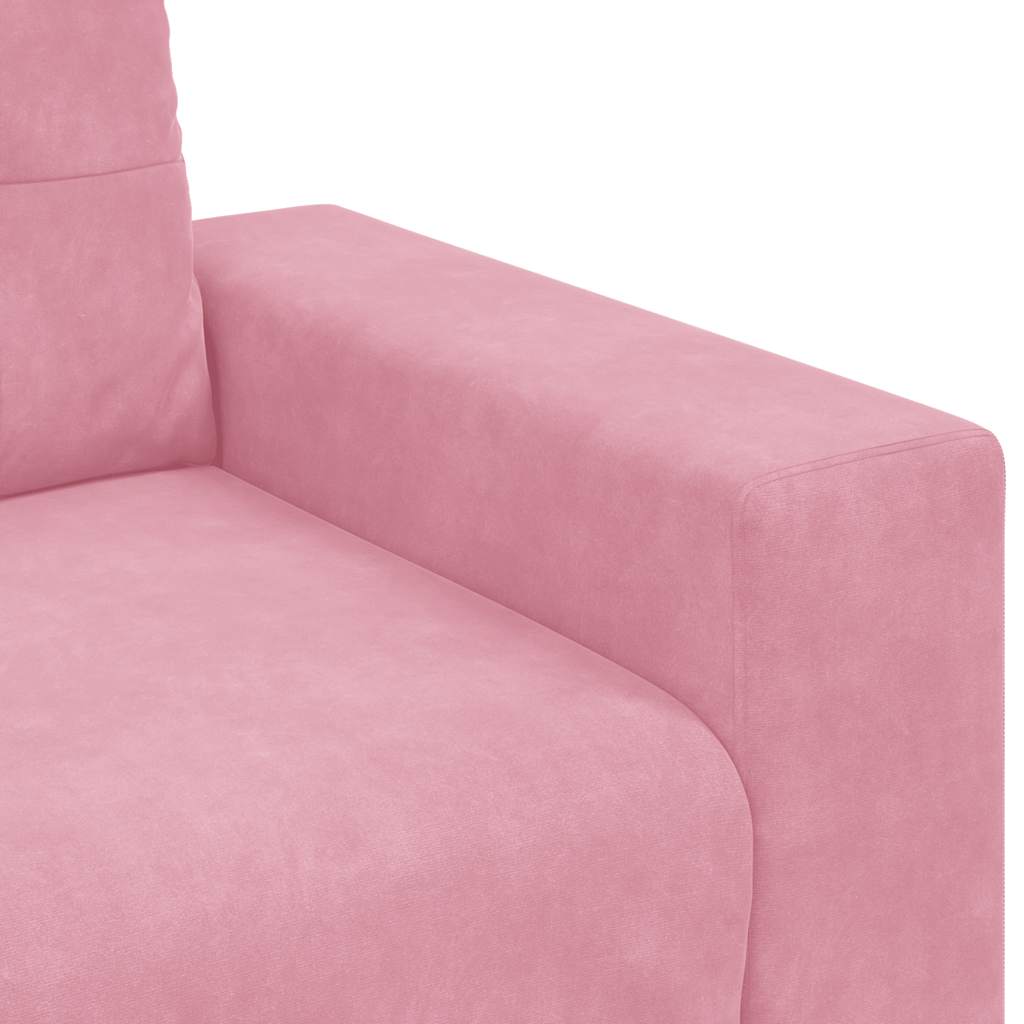 vidaXL Sofa dwuosobowa, różowa, 180x77x82 cm, aksamit