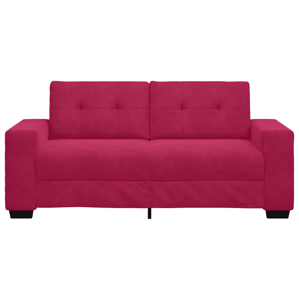 vidaXL Sofa dwuosobowa, wino czerwone, 180x77x82 cm, aksamit