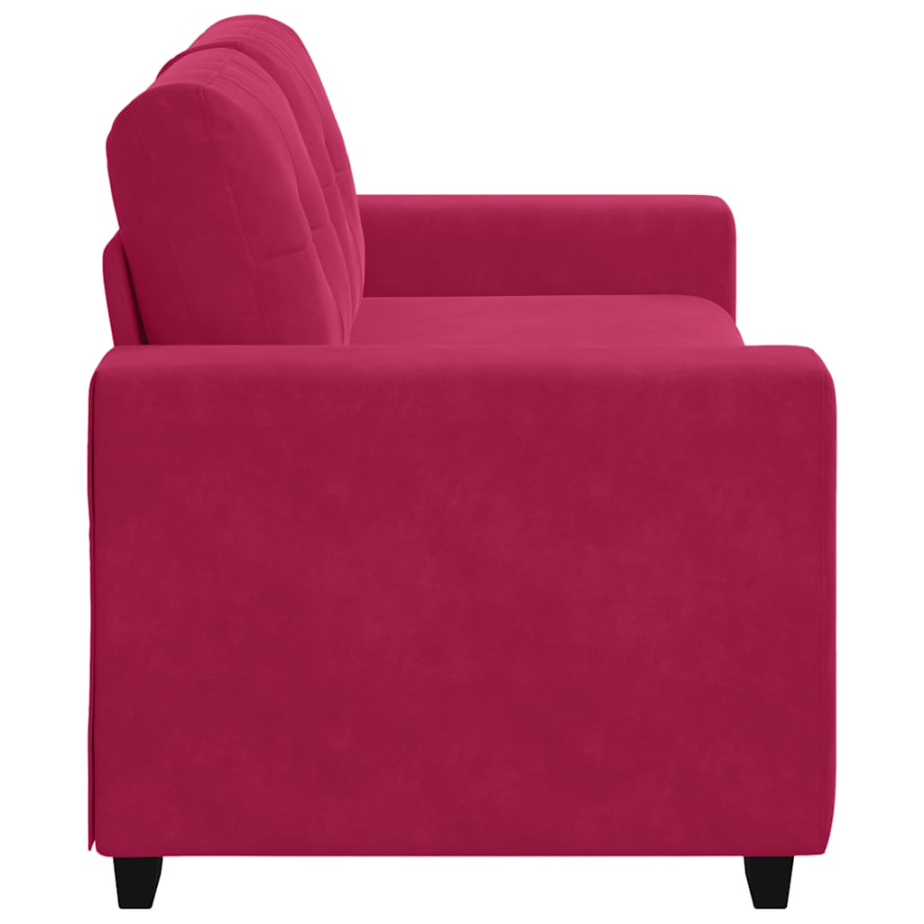 vidaXL Sofa dwuosobowa, wino czerwone, 180x77x82 cm, aksamit