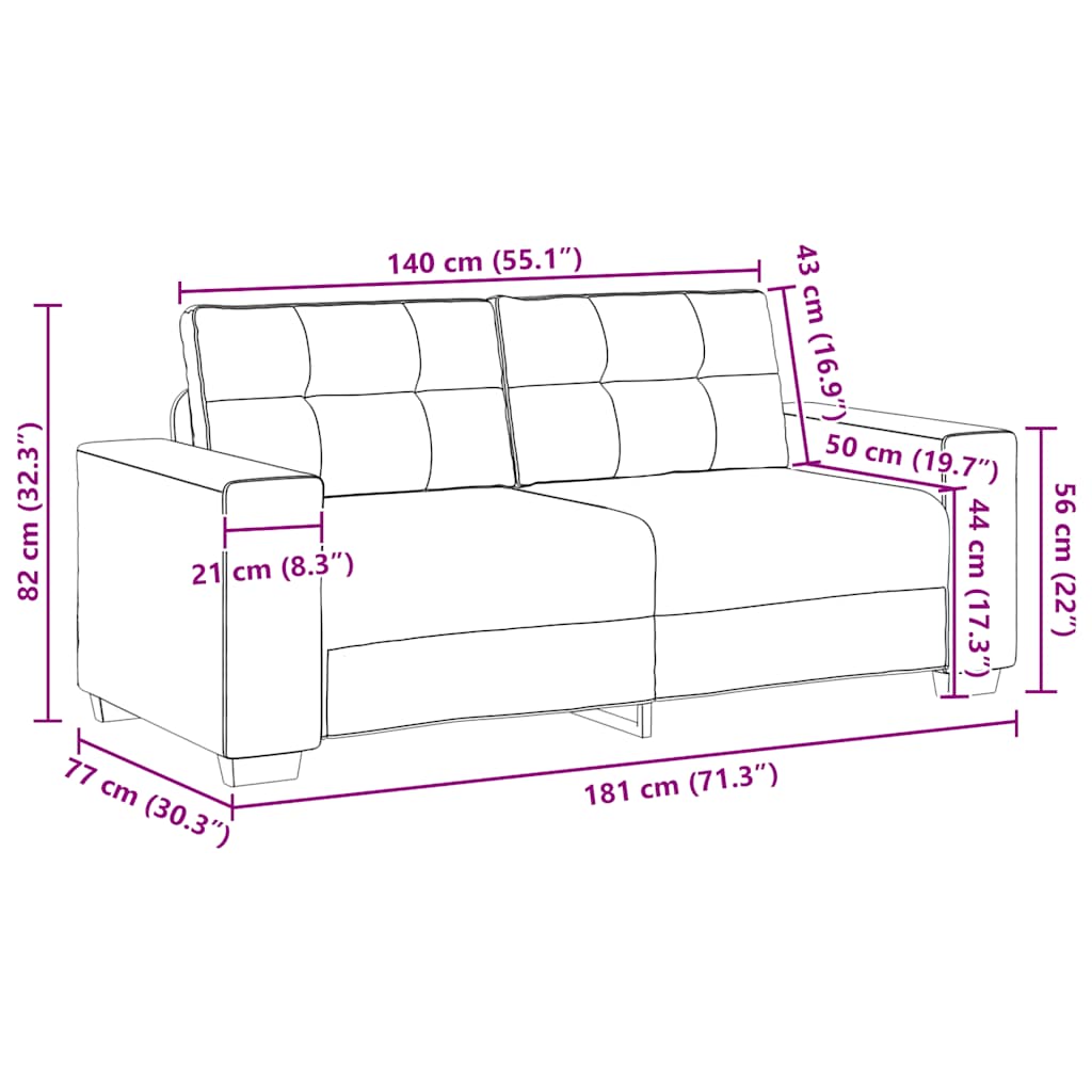 vidaXL Sofa dwuosobowa, wino czerwone, 180x77x82 cm, aksamit