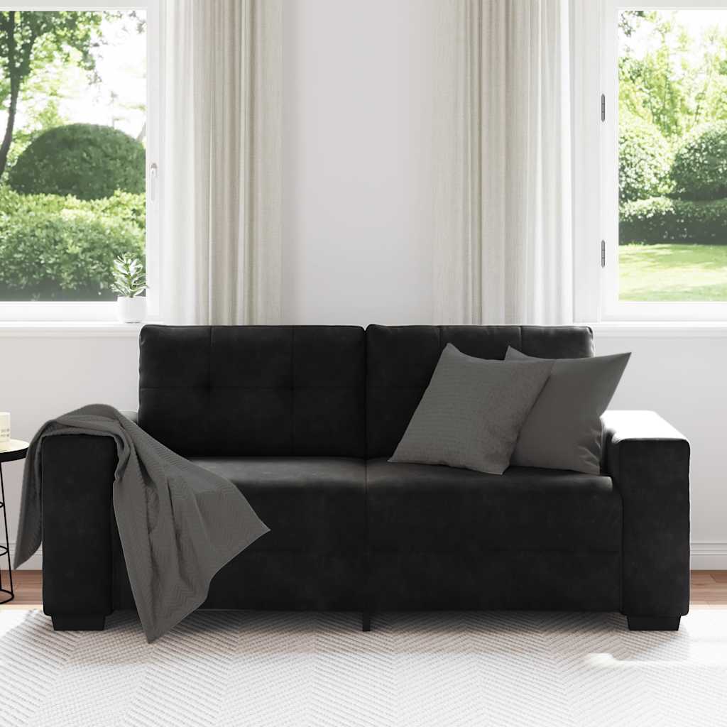 vidaXL Sofa dwuosobowa czarna 180x77x82 cm aksamitna