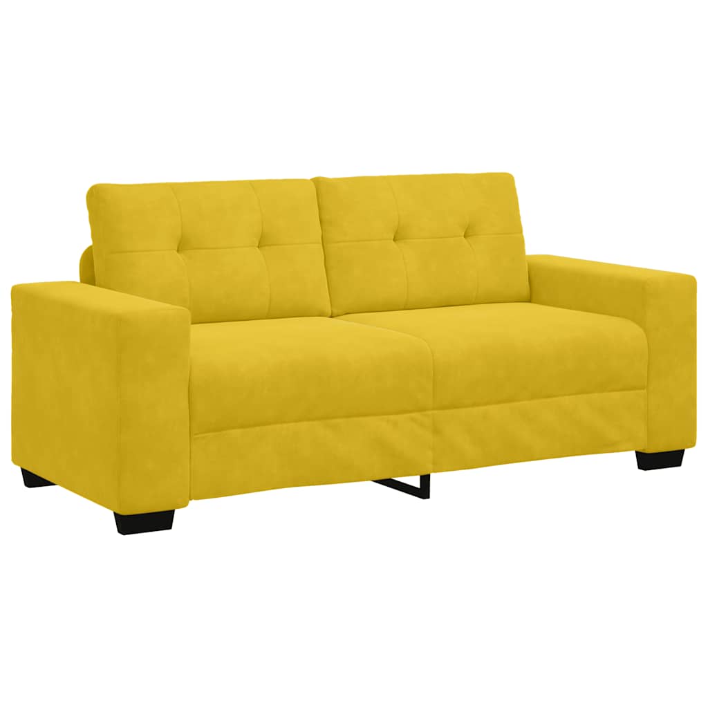 vidaXL Sofa dwuosobowa, żółta, 180x77x82 cm, aksamit