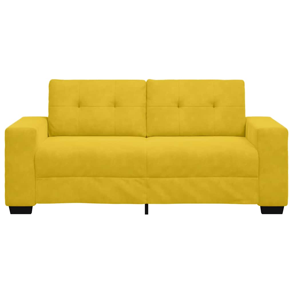 vidaXL Sofa dwuosobowa, żółta, 180x77x82 cm, aksamit