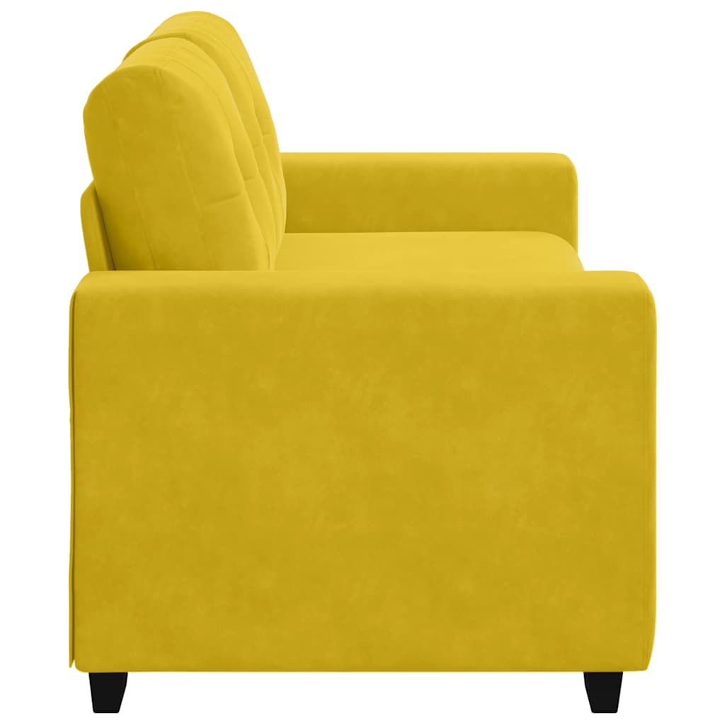 vidaXL Sofa dwuosobowa, żółta, 180x77x82 cm, aksamit