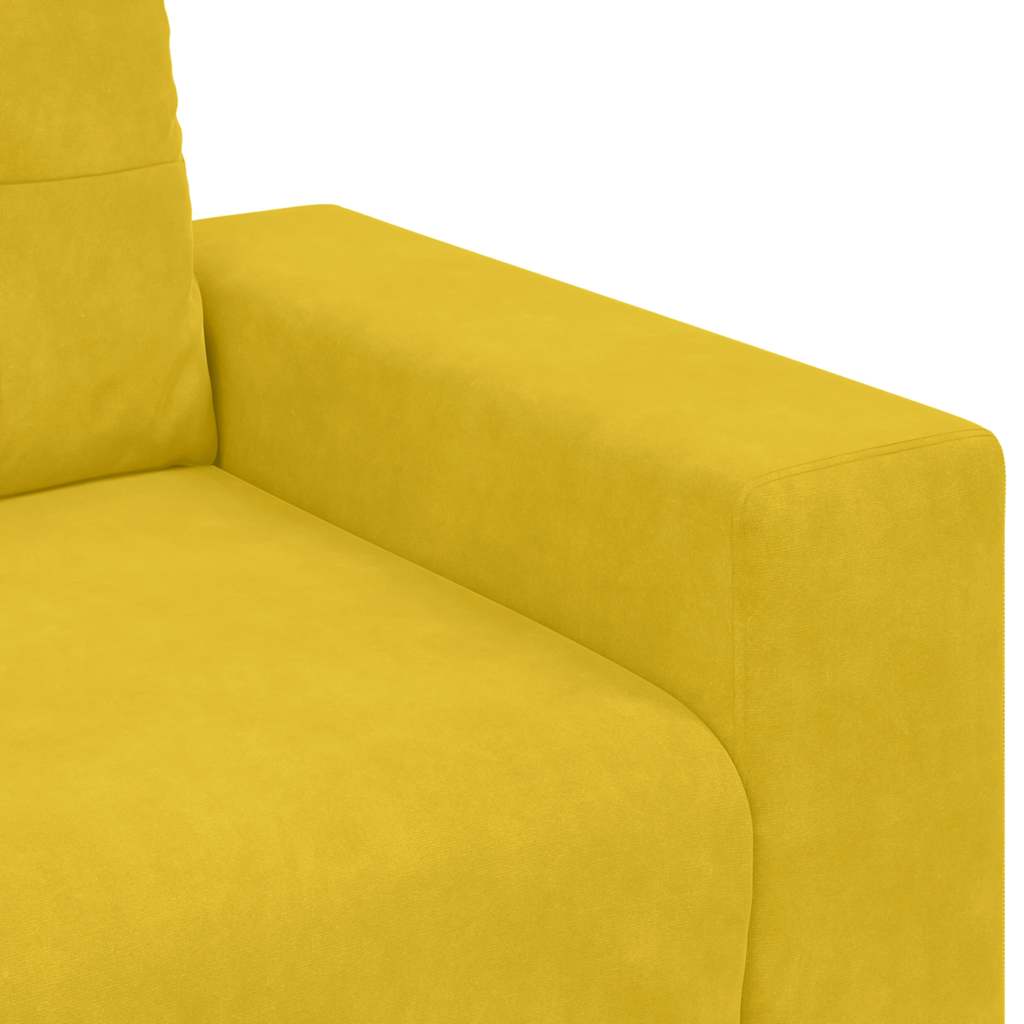 vidaXL Sofa dwuosobowa, żółta, 180x77x82 cm, aksamit