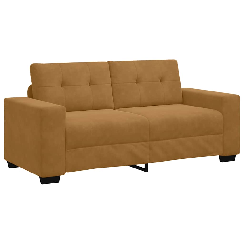 vidaXL Sofa dwuosobowa, brązowa, 180x77x82 cm, aksamit