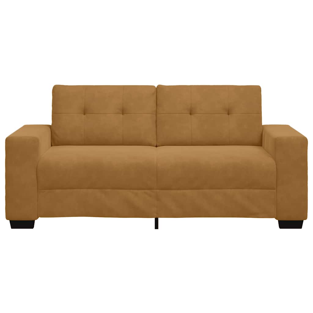 vidaXL Sofa dwuosobowa, brązowa, 180x77x82 cm, aksamit