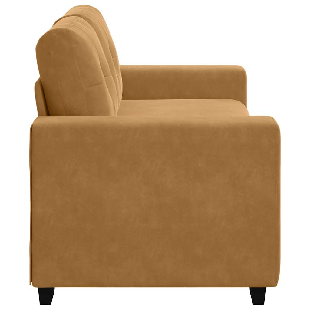 vidaXL Sofa dwuosobowa, brązowa, 180x77x82 cm, aksamit