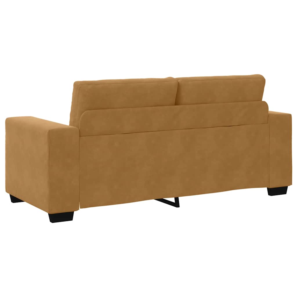vidaXL Sofa dwuosobowa, brązowa, 180x77x82 cm, aksamit