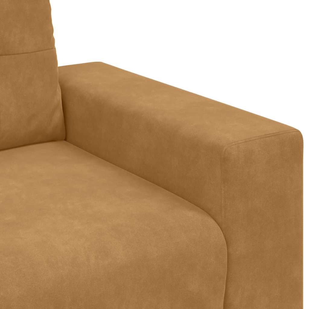 vidaXL Sofa dwuosobowa, brązowa, 180x77x82 cm, aksamit