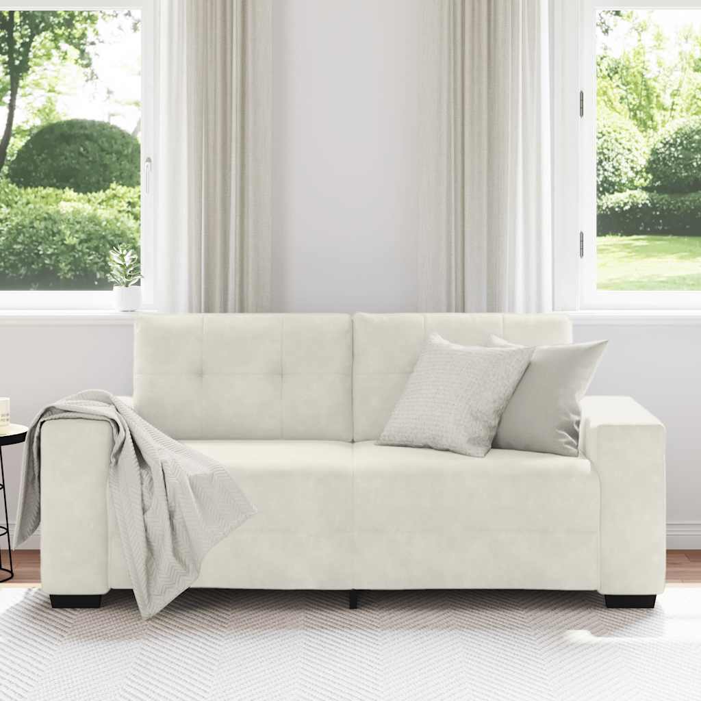 vidaXL Sofa dwuosobowa, kremowa, 180x77x82 cm, aksamit