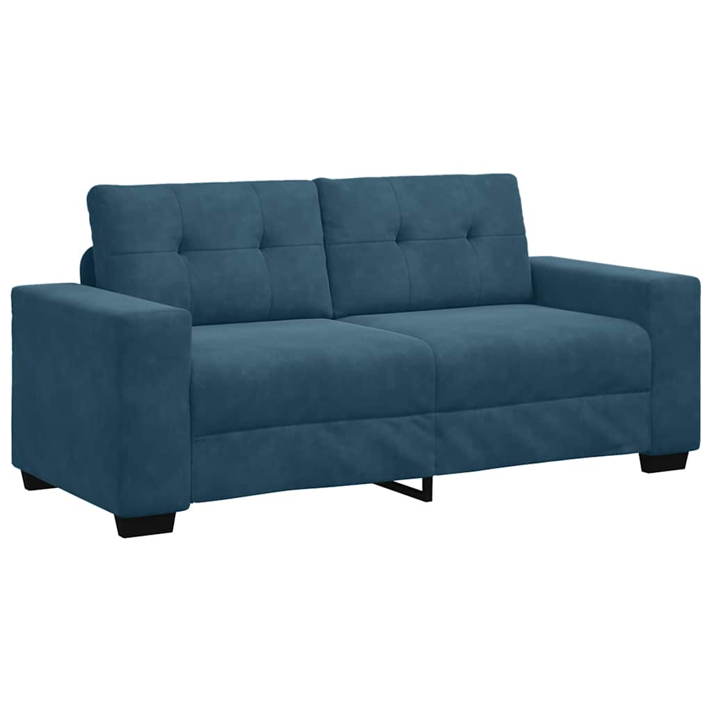 vidaXL Sofa dwuosobowa, niebieska, 180x77x82 cm, aksamit
