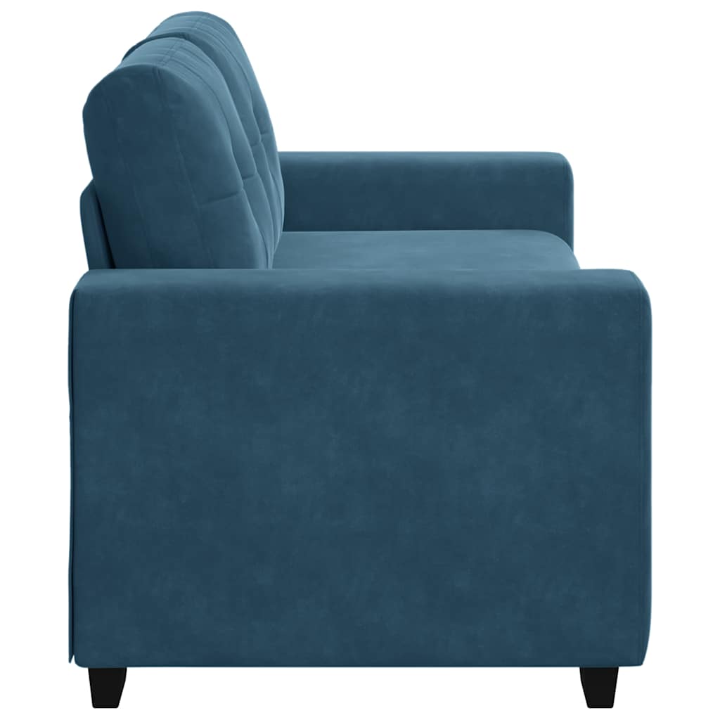 vidaXL Sofa dwuosobowa, niebieska, 180x77x82 cm, aksamit