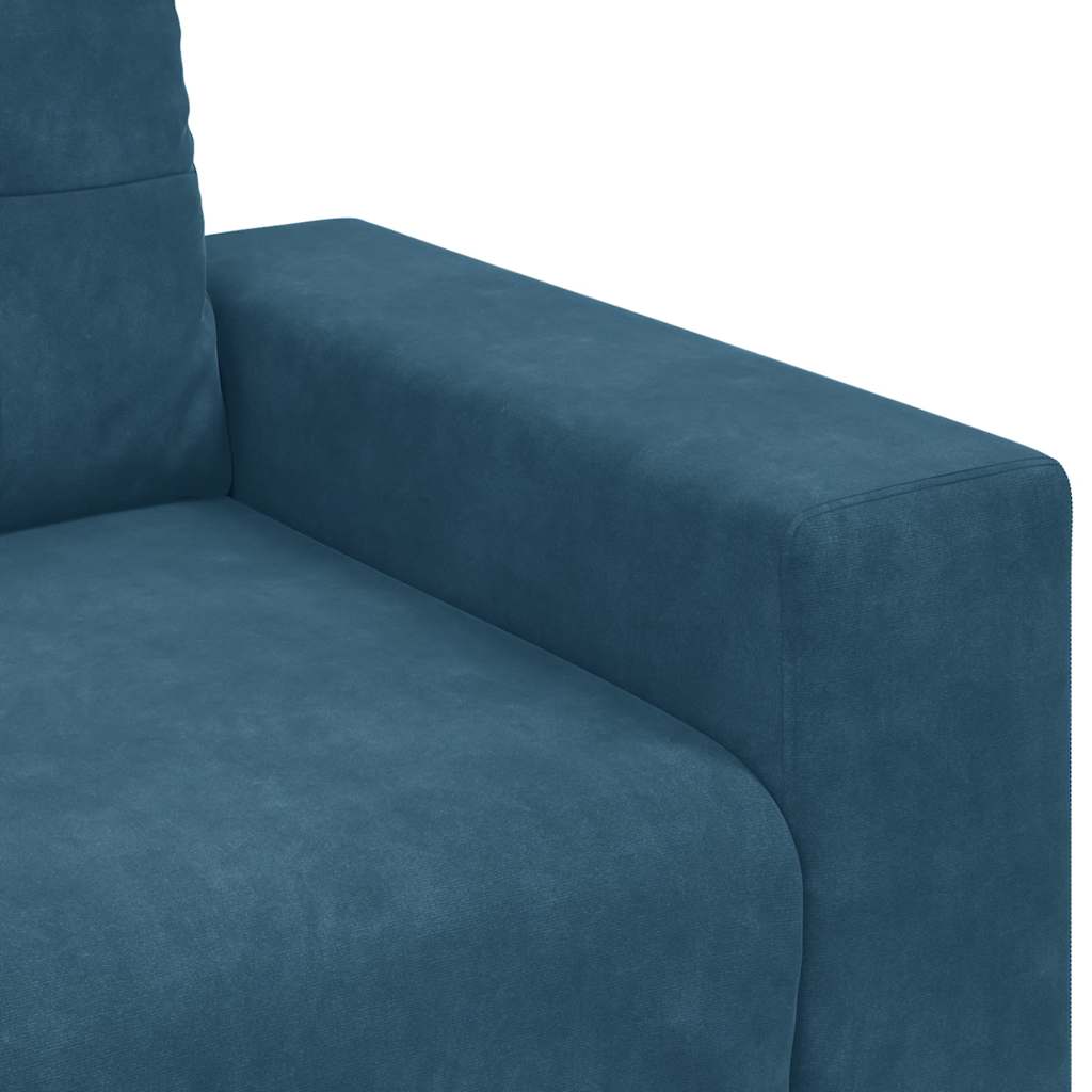 vidaXL Sofa dwuosobowa, niebieska, 180x77x82 cm, aksamit