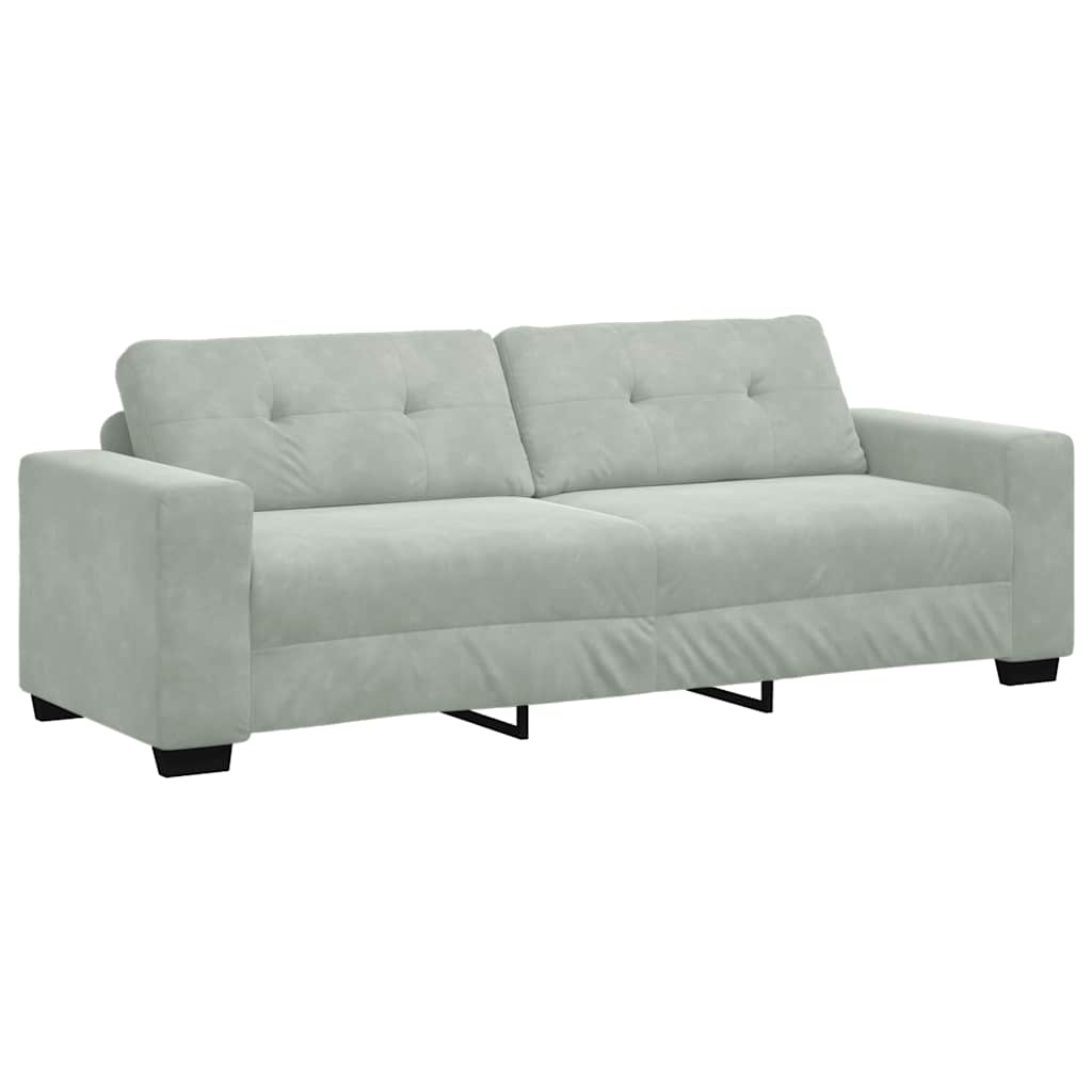 vidaXL Sofa 3-osobowa jasnoszara 220x78x80 cm aksamitna