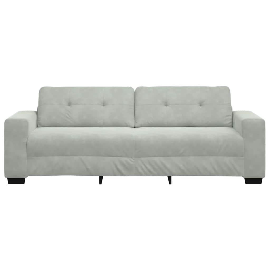 vidaXL Sofa 3-osobowa jasnoszara 220x78x80 cm aksamitna
