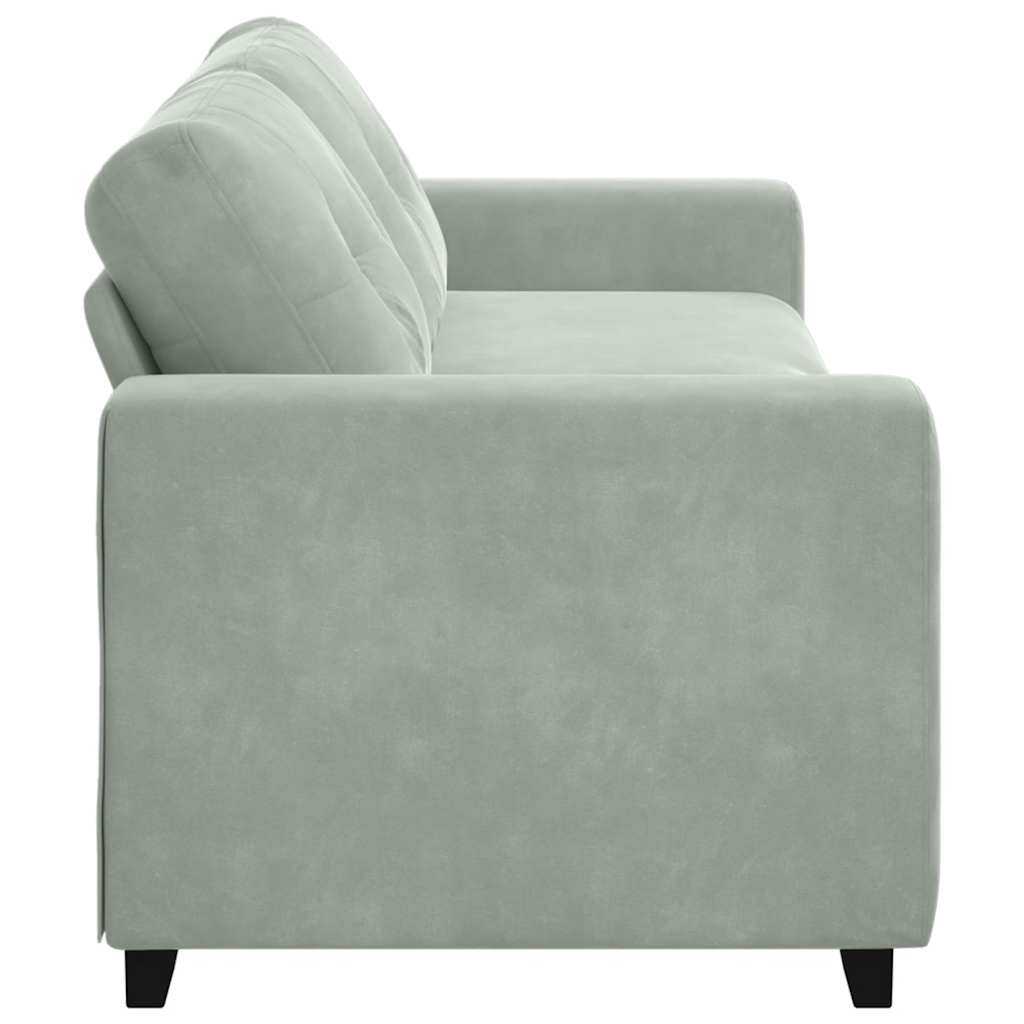vidaXL Sofa 3-osobowa jasnoszara 220x78x80 cm aksamitna