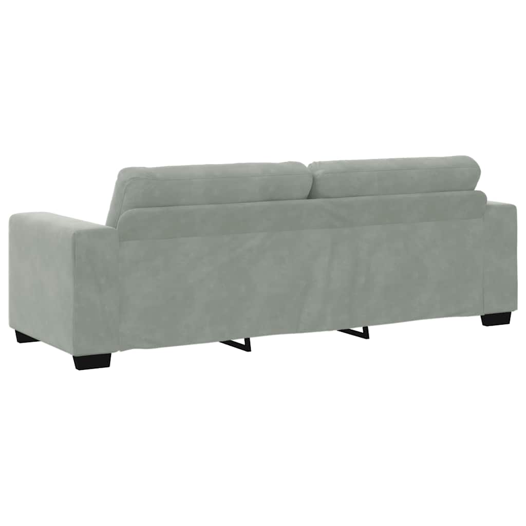 vidaXL Sofa 3-osobowa jasnoszara 220x78x80 cm aksamitna