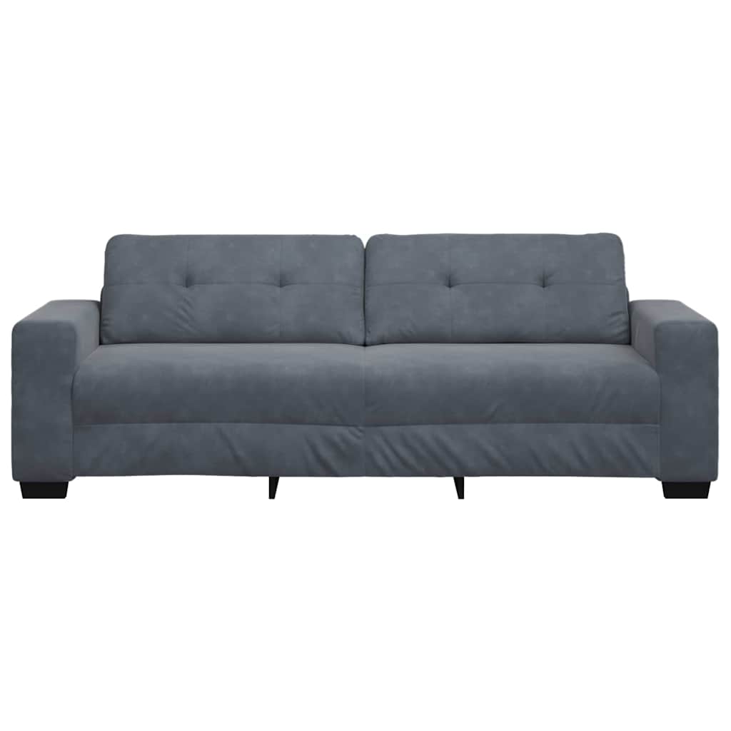 vidaXL Sofa 3-osobowa Ciemnoszara 220x78x80 cm Aksamit