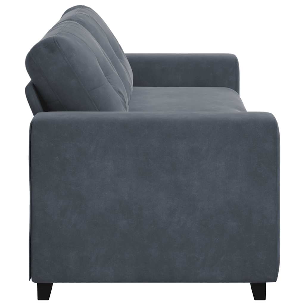 vidaXL Sofa 3-osobowa Ciemnoszara 220x78x80 cm Aksamit