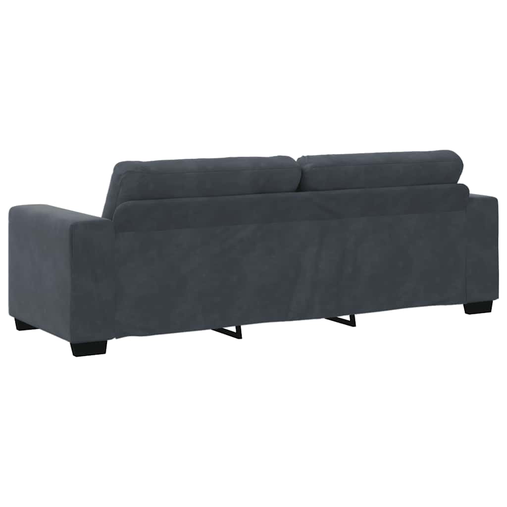 vidaXL Sofa 3-osobowa Ciemnoszara 220x78x80 cm Aksamit