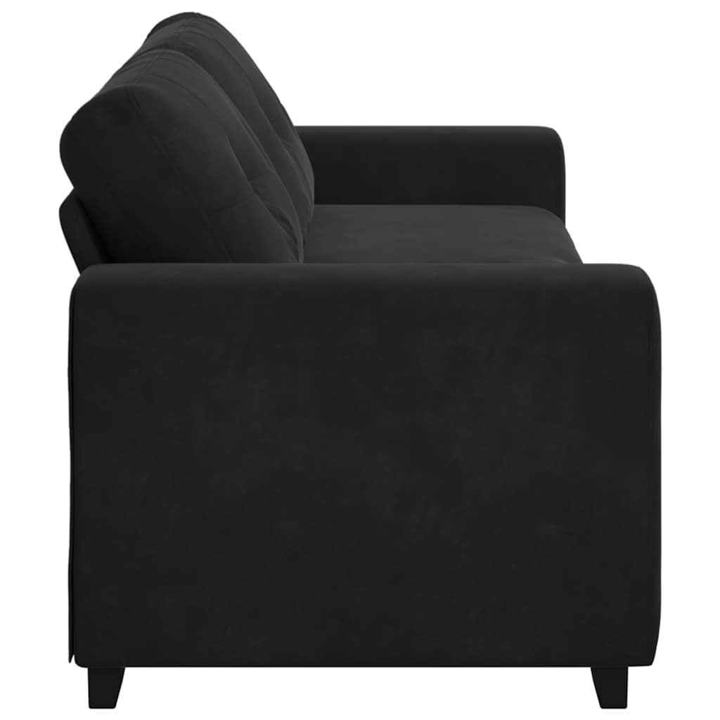 vidaXL Sofa 3-osobowa Czarna 220x78x80 cm Aksamit