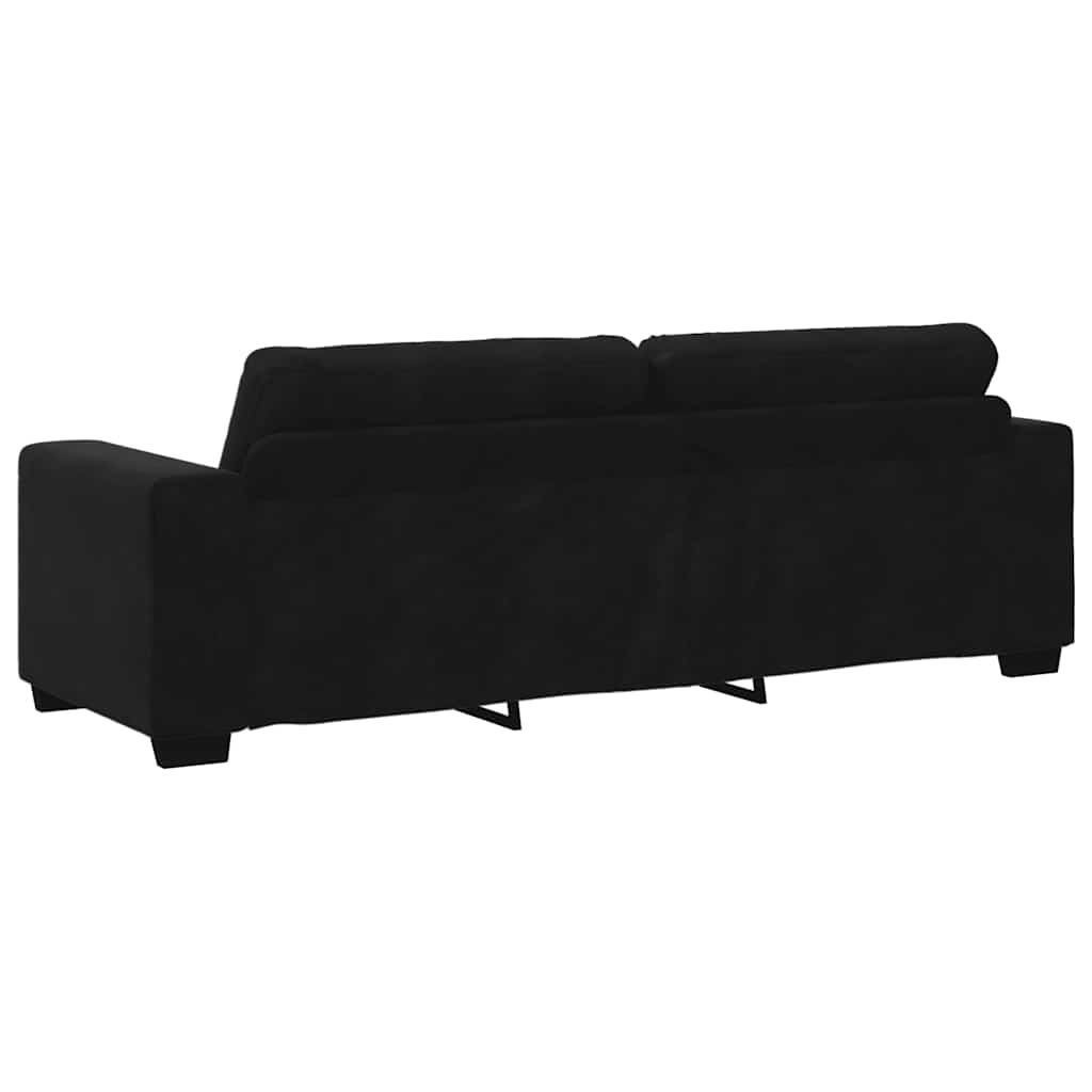 vidaXL Sofa 3-osobowa Czarna 220x78x80 cm Aksamit
