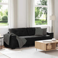 vidaXL Sofa 3-osobowa Czarna 220x78x80 cm Aksamit