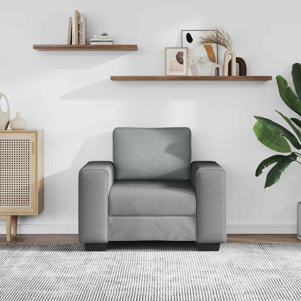 vidaXL Sofa Fotel Jasnoszary 100x77x82 cm Tkanina
