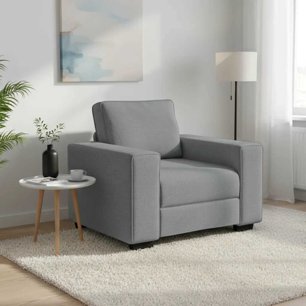 vidaXL Sofa Fotel Jasnoszary 100x77x82 cm Tkanina