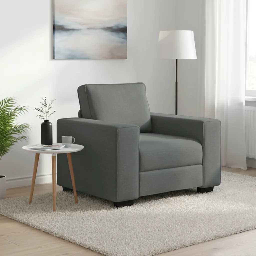 vidaXL Sofa Fotel Ciemnoszary 100x77x82 cm Tkanina