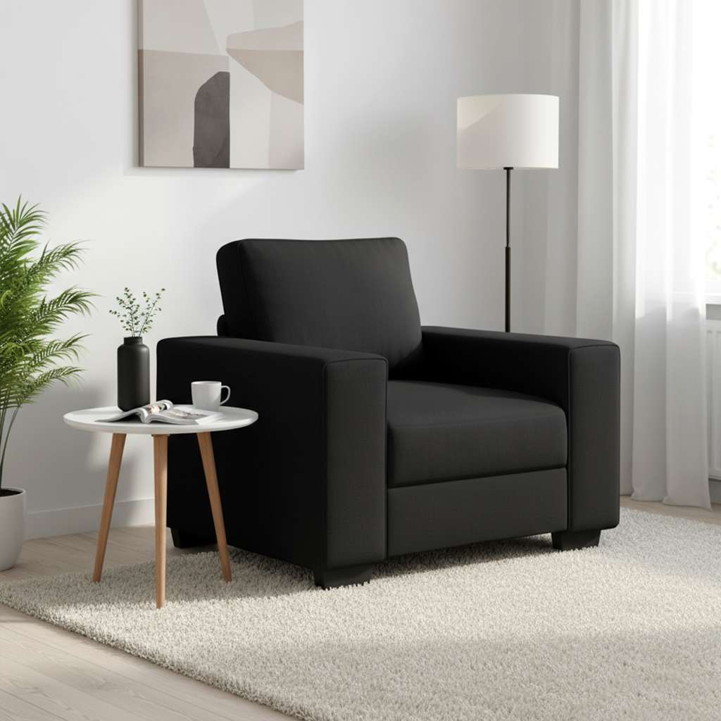vidaXL Sofa Fotel Czarny 100x77x82 cm Tkanina